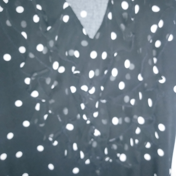 White House Black Market XS Sleeveless Mini Dress Black White Polka Dot - Picture 5 of 11